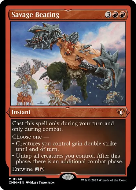 Savage Beating, Magic card CMM 548 — Commander Masters set