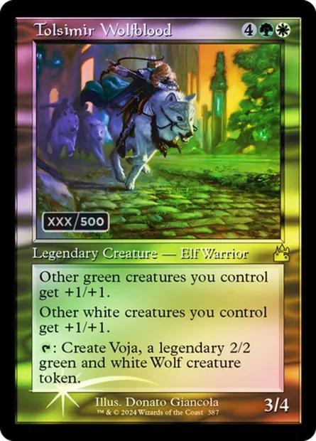 Tolsimir Wolfblood, Magic card RVR 387z — Ravnica Remastered set