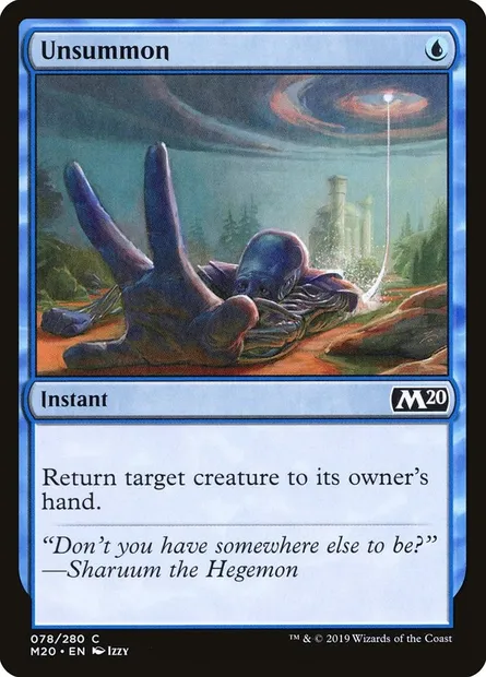 Unsummon, Magic card M20 78 — Core Set 2020 set