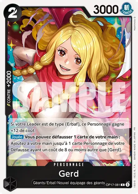 Gerd, carte One Piece OP17-081 — extension LES GUERRIERS LES PLUS PUISSANTS AU MONDE