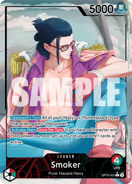 Smoker, One Piece card OP10-001 — ROYAL BLOOD set