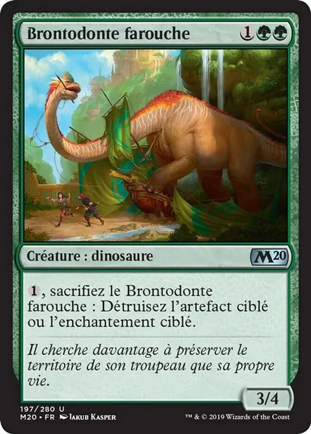 Brontodonte farouche, carte Magic M20 197 — extension Core Set 2020