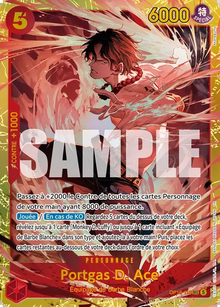 Portgas D. Ace, carte One Piece OP16-118 — extension L'HEURE DE LA BATAILLE DÉCISIVE