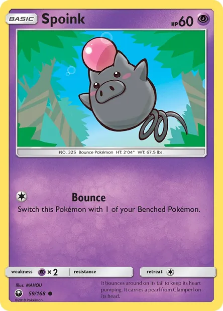 Spoink, Pokémon card CES 59 — Celestial Storm set