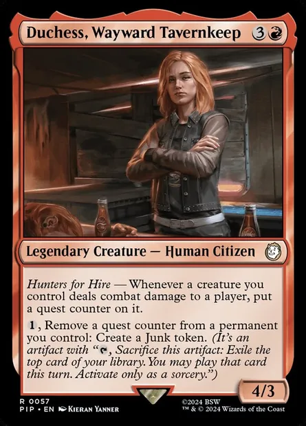 Duchess, Wayward Tavernkeep, Magic card PIP 57 — Fallout set