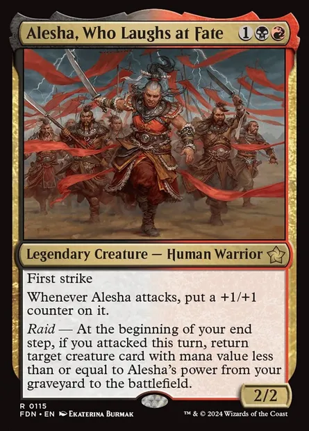 Alesha, Who Laughs at Fate, Magic card FDN 115 — Foundations set