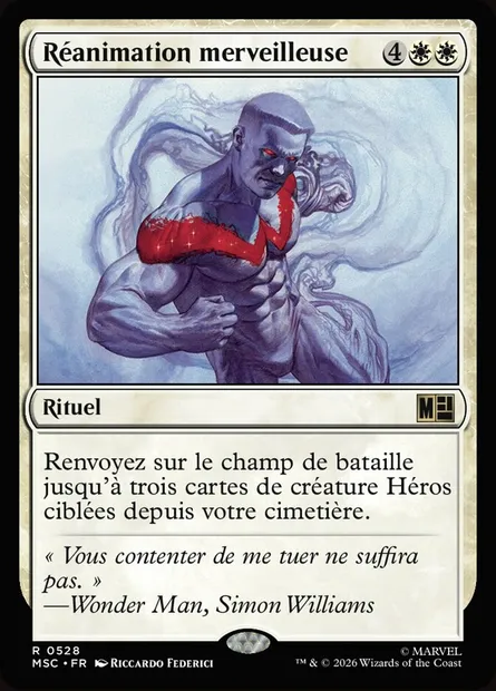 Réanimation merveilleuse, carte Magic MSC 528 — extension Marvel Super Heroes Commander