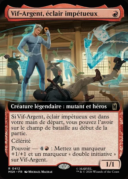 Vif-Argent, éclair impétueux, carte Magic MSH 412 — extension Marvel Super Heroes