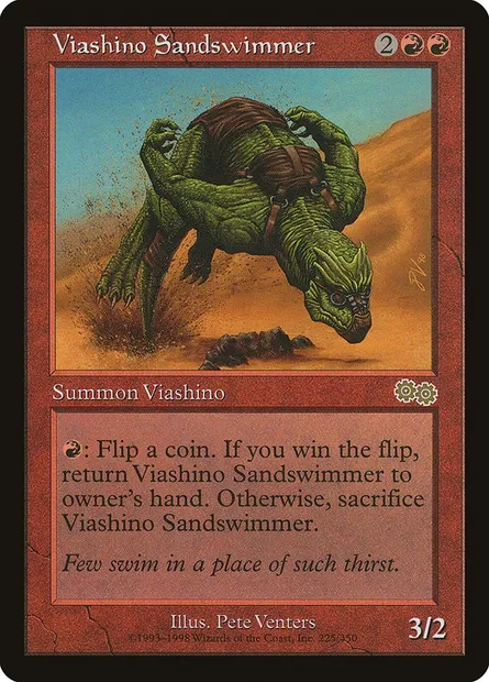 Viashino Sandswimmer, Magic card USG 225 — Urza's Saga set