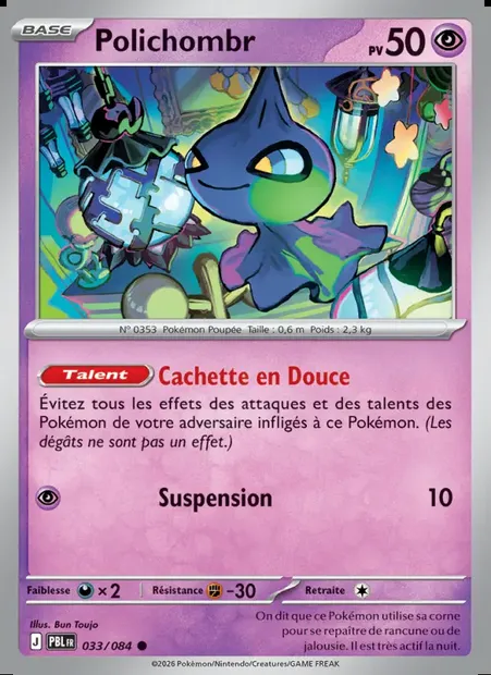 Polichombr, carte Pokémon PBL 033 — extension Nuit Noire