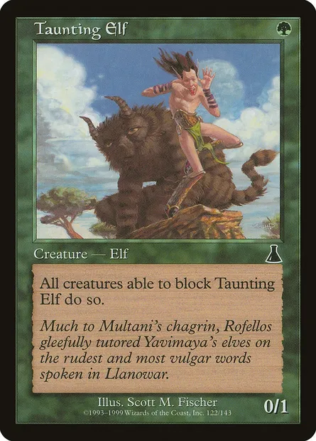 Elfe Moqueur, carte Magic UDS 122 — extension Destinée d'Urza