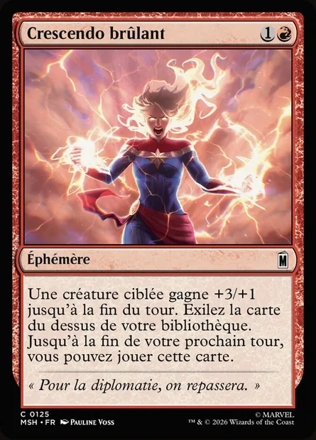 Crescendo brûlant, carte Magic MSH 125 — extension Marvel Super Heroes