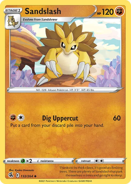 Sandslash, Pokémon card FST 132 — Fusion Strike set