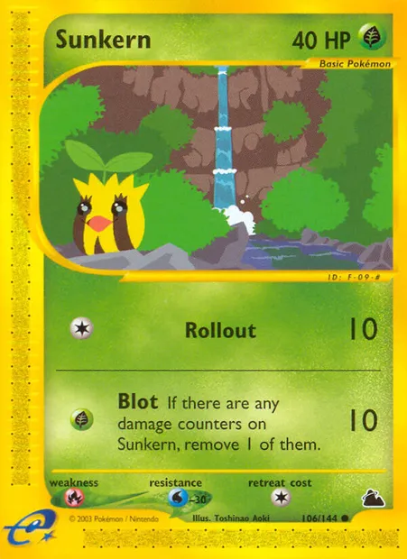 Sunkern, Pokémon card SK 106 — Skyridge set
