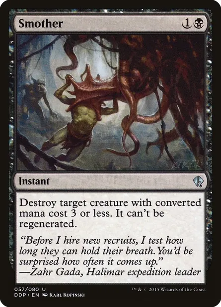 Smother, Magic card DDP 57 — Duel Decks: Zendikar vs. Eldrazi set