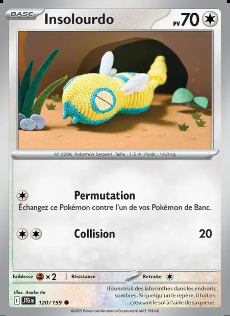 Insolourdo, carte Pokémon JTG 120 — extension Aventures Ensemble