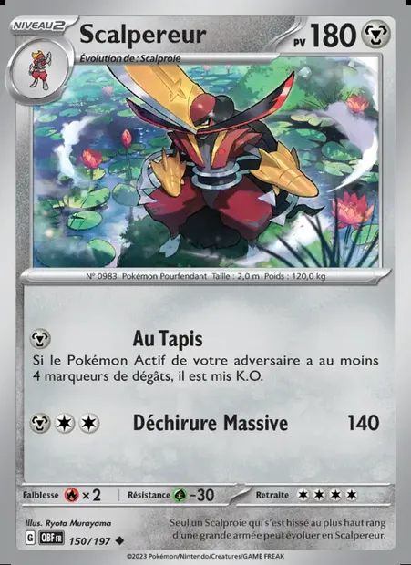 Scalpereur, carte Pokémon OBF 150 — extension Flammes Obsidiennes
