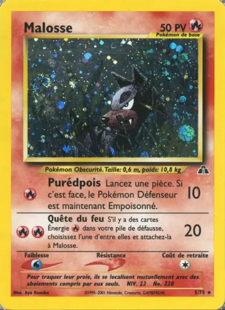 Malosse, carte Pokémon ND 5 — extension Neo Discovery