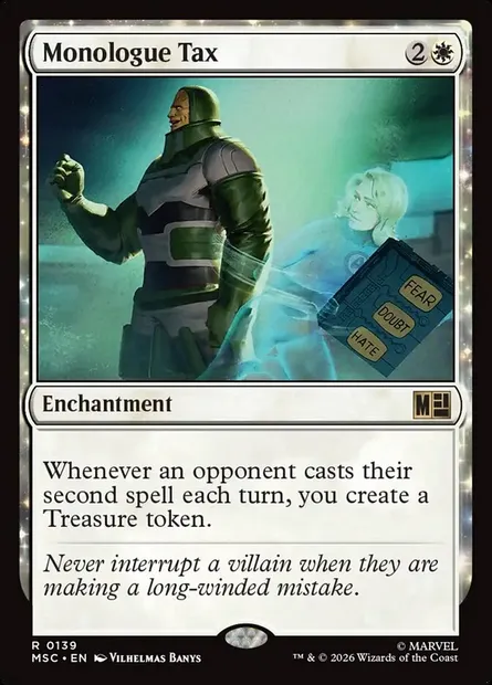 Monologue Tax, Magic card MSC 139 — Marvel Super Heroes Commander set