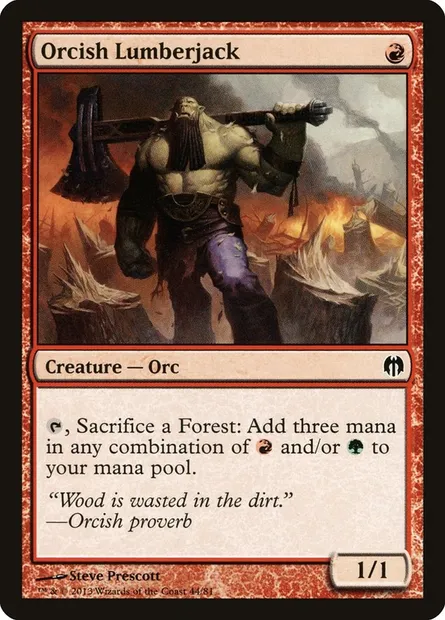 Orcish Lumberjack, Magic card DDL 44 — Duel Decks: Heroes vs. Monsters set