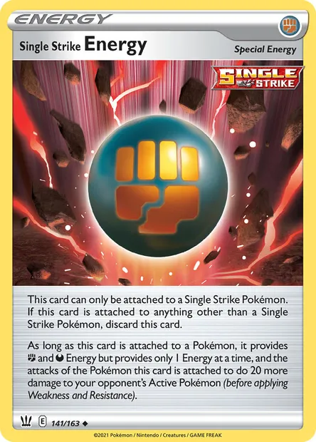 Single Strike Energy, Pokémon card BST 141 — Battle Styles set