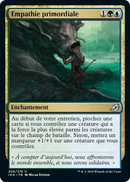 Empathie primordiale, carte Magic IKO 200 — extension Ikoria: Lair of Behemoths