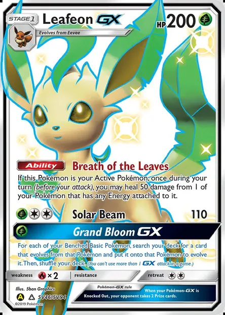 Phyllali-GX, carte Pokémon SMA SV46 — extension Destinées Occultes Coffre Étincelant