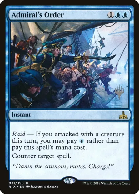 Admiral's Order, Magic card PRIX 31p — Rivals of Ixalan Promos set