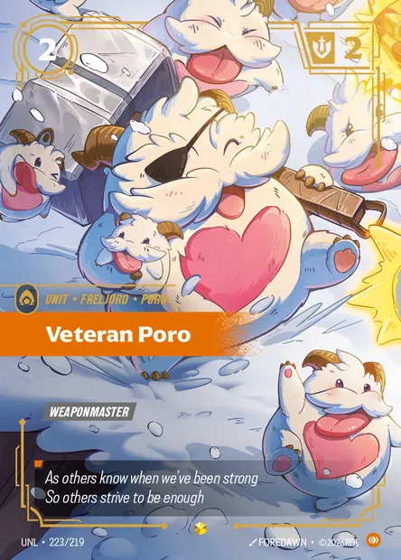 Veteran Poro, carte Riftbound UNL 223 — extension Unleashed