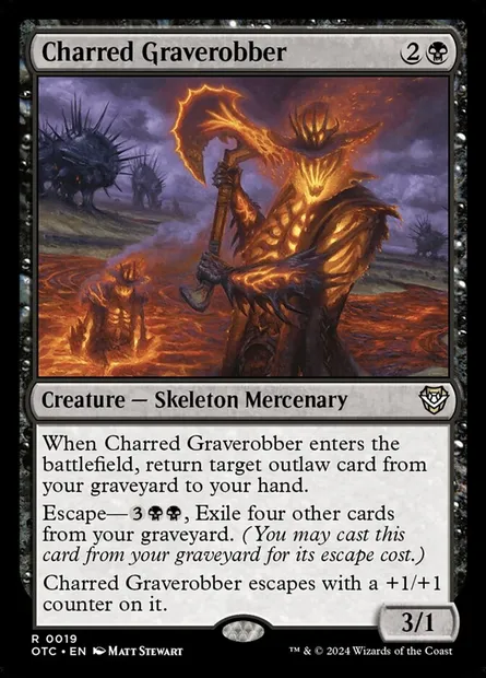 Charred Graverobber, Magic card OTC 19 — Outlaws of Thunder Junction Commander set