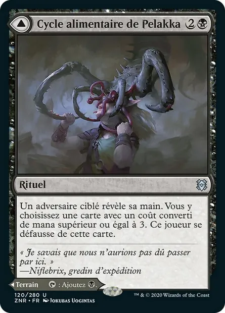 Cycle alimentaire de Pelakka // Cavernes de Pelakka, carte Magic ZNR 120 — extension Renaissance de Zendikar