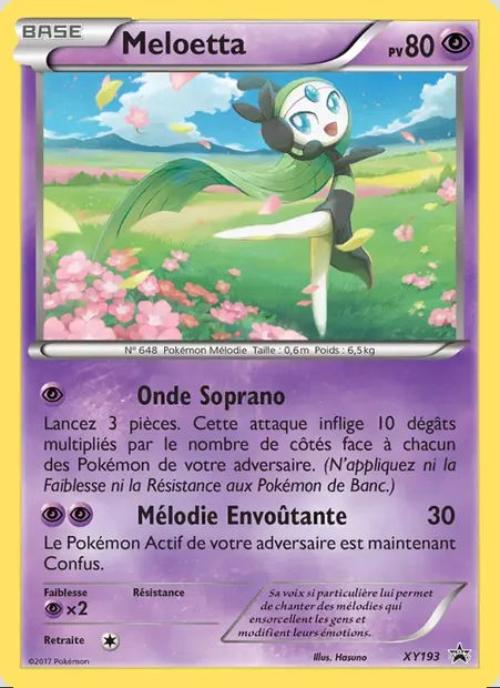 Meloetta, carte Pokémon XY 193 — extension Promo XY