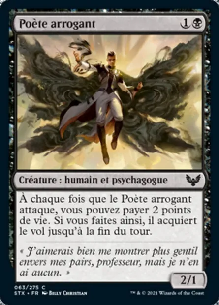 Poète arrogant, carte Magic STX 63 — extension Strixhaven: l'Académie des Mages