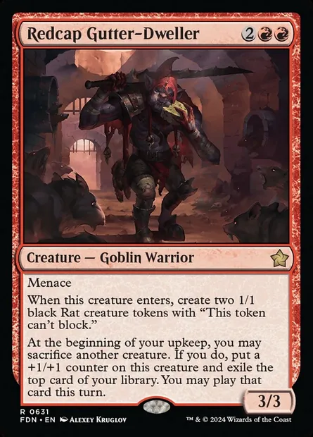 Redcap Gutter-Dweller, Magic card FDN 631 — Foundations set