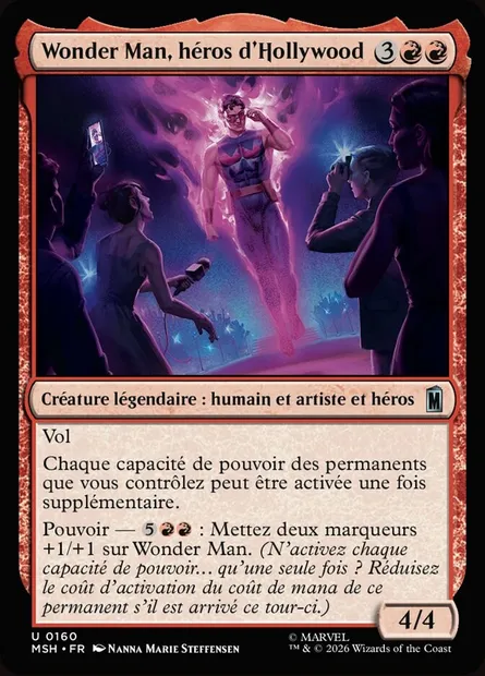 Wonder Man, héros d'Hollywood, carte Magic MSH 160 — extension Marvel Super Heroes