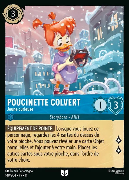 Poucinette Colvert - Jeune curieuse, carte Disney Lorcana CH11-149 — extension Givresort