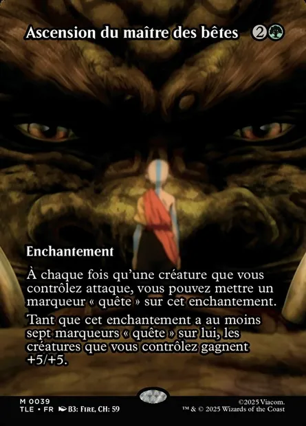 Ascension du maître des bêtes, carte Magic TLE 39 — extension Avatar: The Last Airbender Eternal