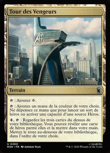 Tour des Vengeurs, carte Magic MSH 260 — extension Marvel Super Heroes
