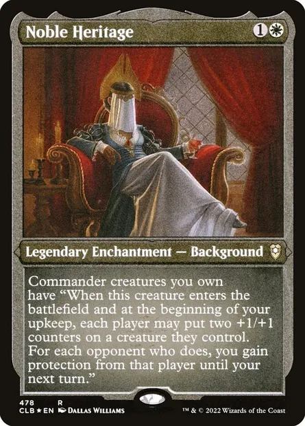 Noble héritage, carte Magic CLB 478 — extension Commander Légendes : la bataille de la Porte de Baldur