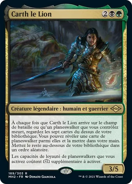 Carth le Lion, carte Magic MH2 189 — extension Horizons du Modern 2