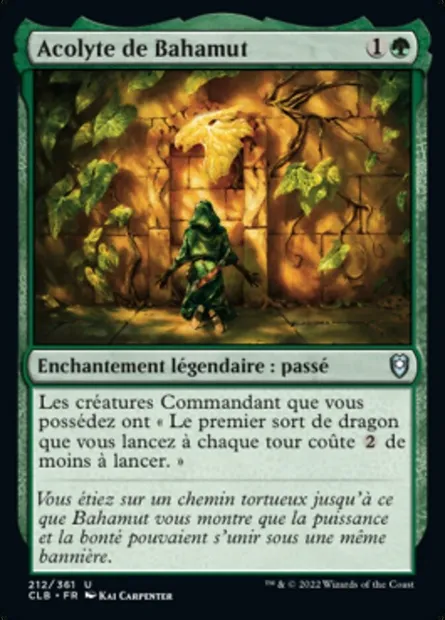Acolyte de Bahamut, carte Magic CLB 212 — extension Commander Légendes : la bataille de la Porte de Baldur