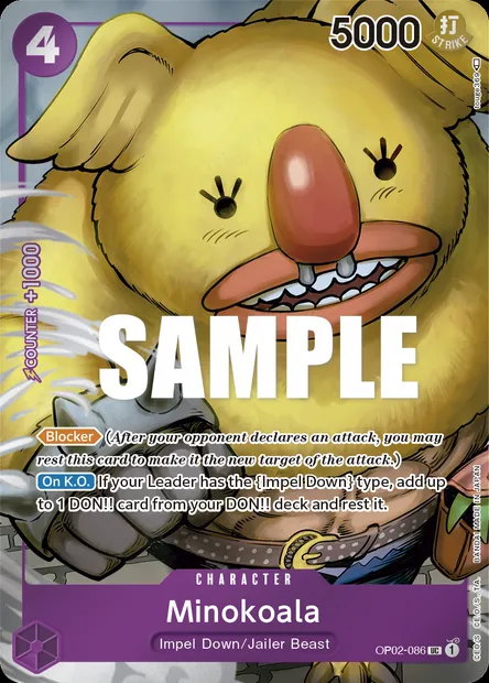 Minokoala, carte One Piece OP02-086 — extension PARAMOUNT WAR