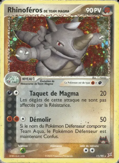 Rhinoféros de Team Magma, carte Pokémon MA 11 — extension EX Team Magma vs Team Aqua