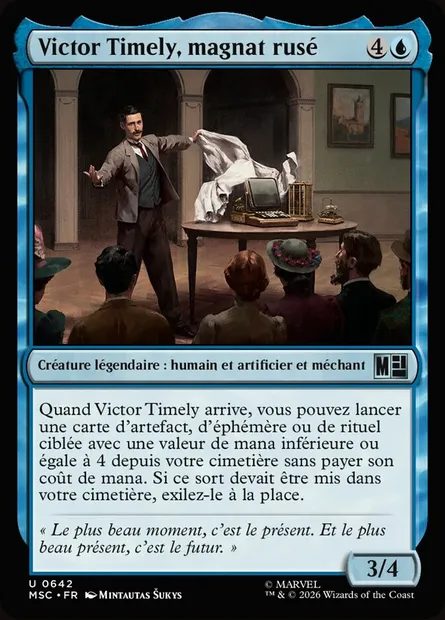 Victor Timely, magnat rusé, carte Magic MSC 642 — extension Marvel Super Heroes Commander