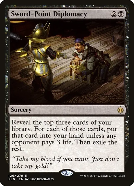 Sword-Point Diplomacy, Magic card XLN 126 — Ixalan set