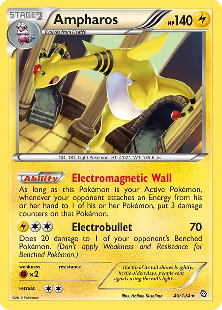 Ampharos, Pokémon card DRX 40 — Dragons Exalted set