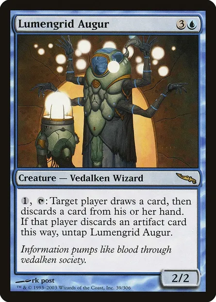 Lumengrid Augur, Magic card MRD 39 — Mirrodin set