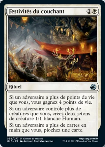 Festivités du couchant, carte Magic MID 38 — extension Innistrad : chasse de minuit