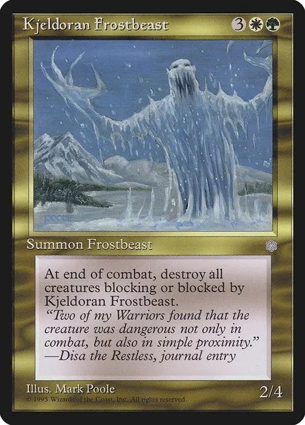 Kjeldoran Frostbeast, Magic card ICE 296 — Ice Age set