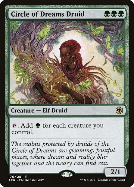 Circle of Dreams Druid, Magic card AFR 176 — Adventures in the Forgotten Realms set